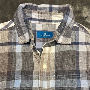 Men's Blue Toscano Plaid Shirt